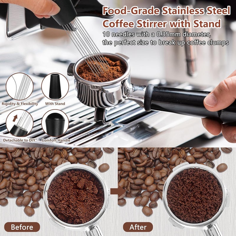 Y-Step 51mm Espresso Tamper Set with 30lb Calibrated Spring Loaded, Espresso Accessories Kit with Coffee Tamper Tool, Coffee Stirrer, Tamper Mat, Spray Bottle, Barista Hand Tamper for Espresso Machine - Image 4